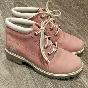 Size 6.5 blush Timberland boots